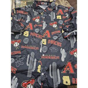 Tyson Arizona Diamondbacks Black Graphic Button Down Shirt Men's XL Short Sleeve